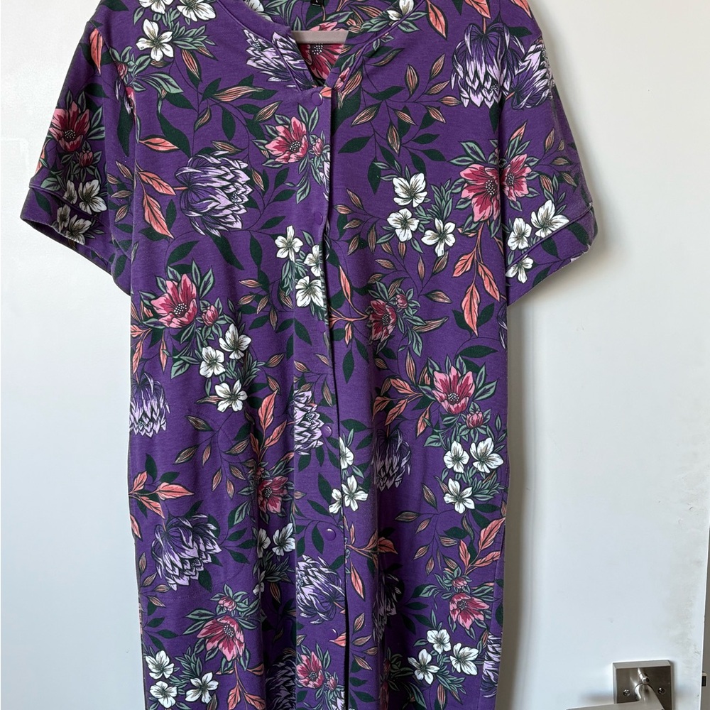 Miss Elaine Purple Floral Relaxed Top